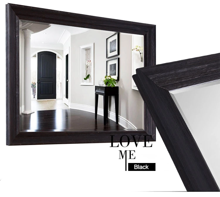 Modern Decoration Framed Bath Mirrors Wall Black Wooden Frame Bathroom Mirror