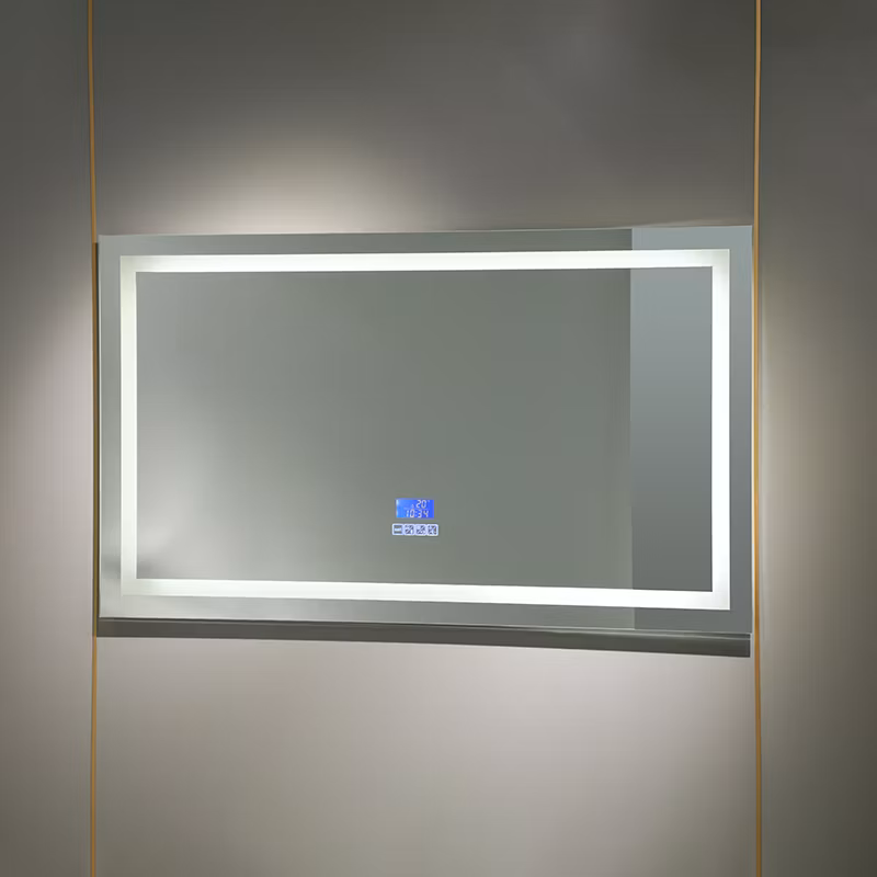 Large Rectangular Wall-Mounted LED Light Smart Bathroom Mirror Backlit Touch Screen