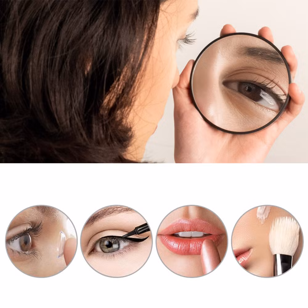 Metal Round Double Sided Custom Cosmetic Compact Mini Mirrors Portable Small Hand Golden Design Make up Makeup Mirror