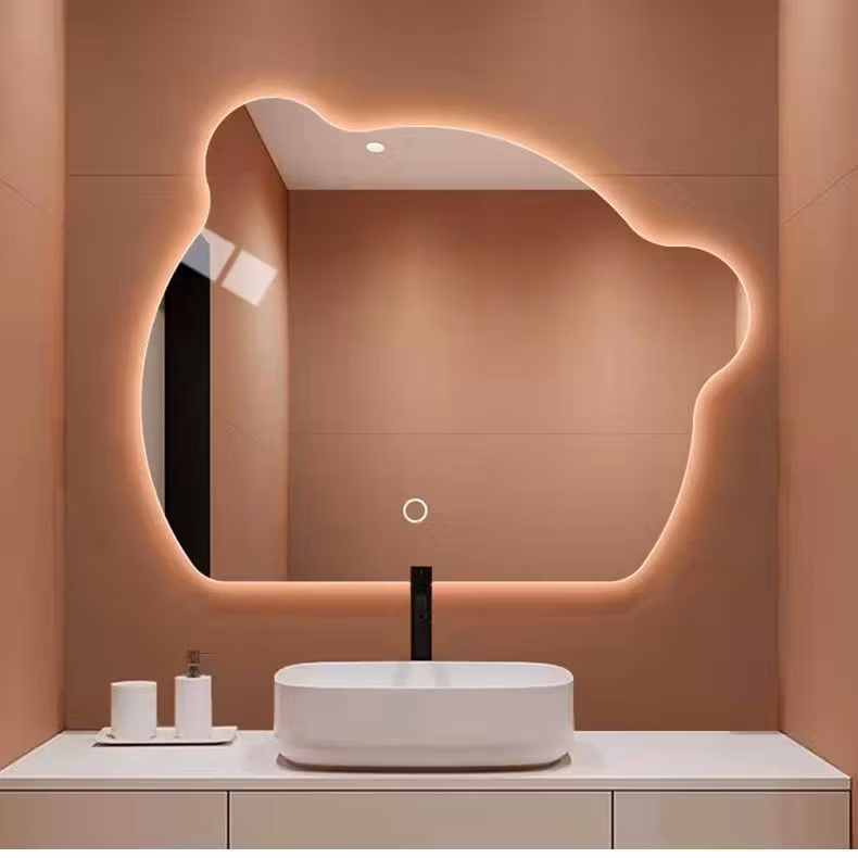 Customized Fenni Brand Makeup Dimming Ajustable Tricolor Light LED Mirror on Vanity Desk or Dressing Table for Makeup