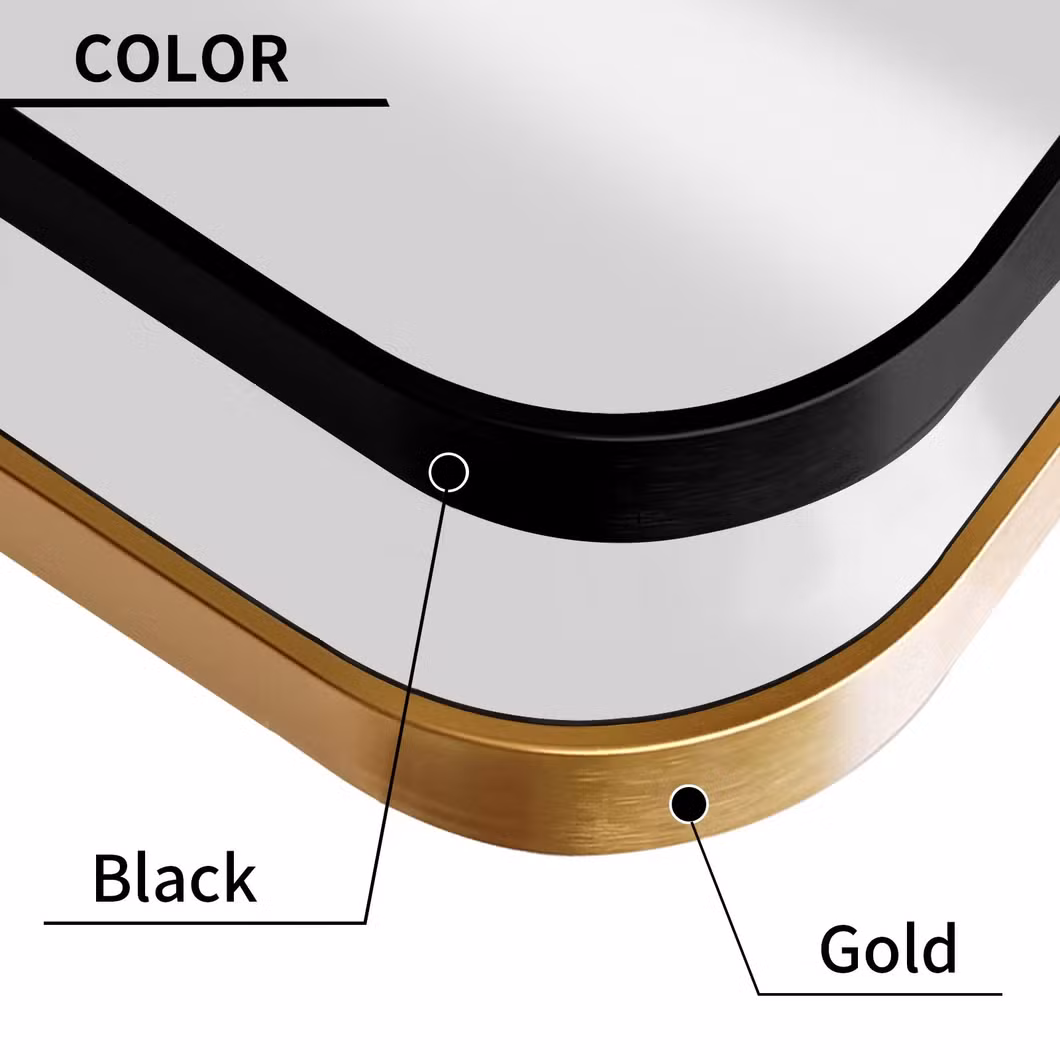 Black Golden White Aluminium Round Circle Oval Shaped Framed Mirror