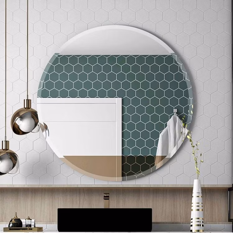 Bathroom Furniture Arched Shape Frameless Full Length Body Dressing Mirror Silver Glass Wall Mirror