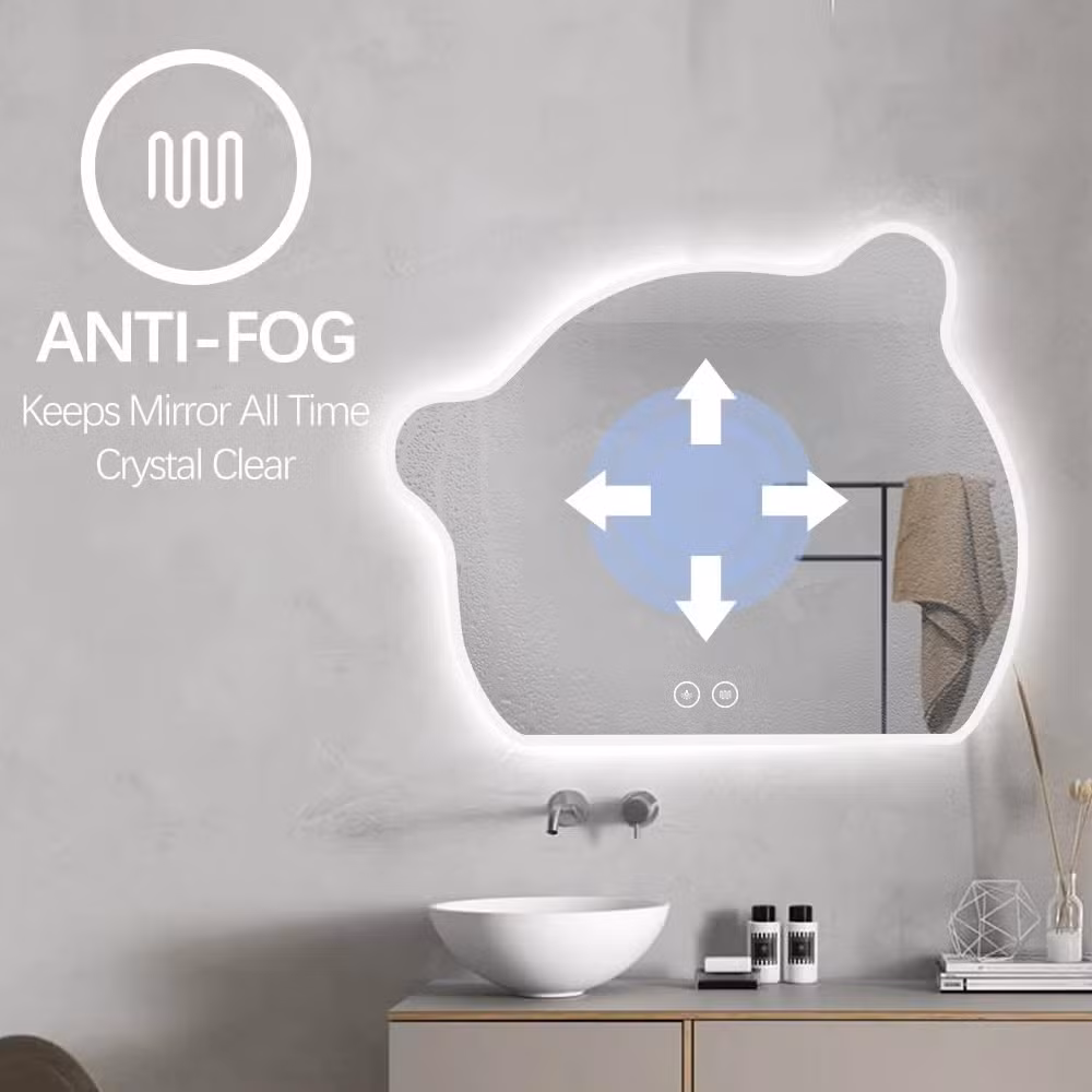 8&quot; Double Sided 360&deg; LED Make-up Mirror 10X/1X Plug Shaving with Lights Wall Mounted Brushed Nickel Modern Hotels Bathrooms