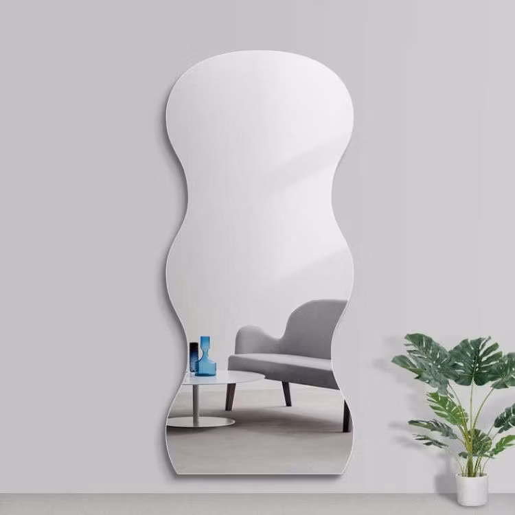 Bathroom Furniture Arched Shape Frameless Full Length Body Dressing Mirror Silver Glass Wall Mirror