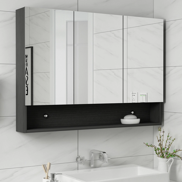 Modern Wall Mounted Storage Structure Adjustable Illuminated Bathroom Mirror Cabinet