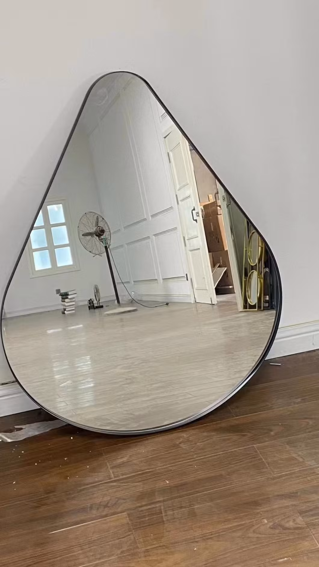 Black Golden White Aluminium Round Circle Oval Shaped Framed Mirror