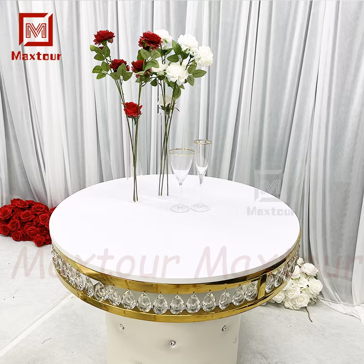 Gold Stainless Steel Round Cake Table for Wedding Events Party