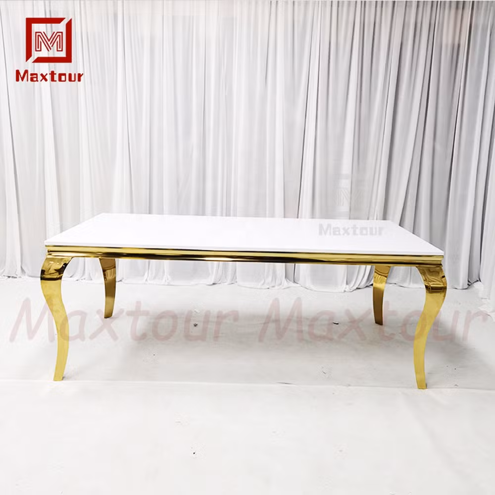 China Furniture Supplier Golden or Silver Frame Dining Table and Dining Chair Custom