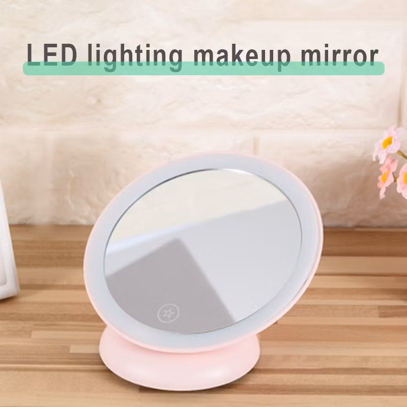 360 Degree Rechargeable LED Desktop Makeup Mirror Magnet Adsorption Mini Lighting Wall Mirror Decorative