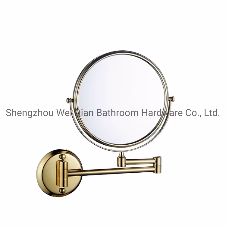 Extendable Wall Mounted 3X Magnifying Mirror Chrome Frame Foldable Hotel Mirror Bathroom Round Makeup Mirror