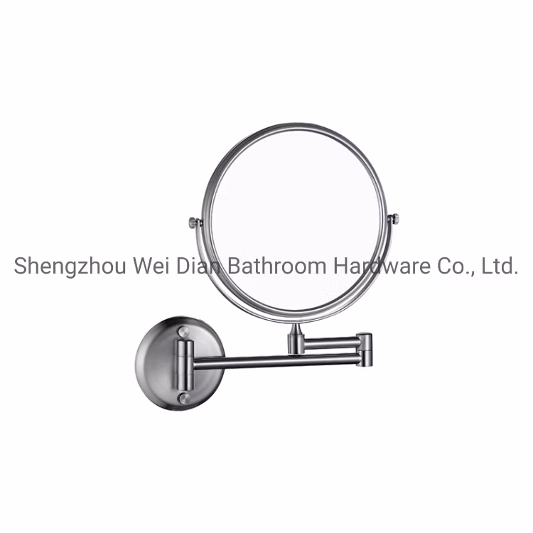 Extendable Wall Mounted 3X Magnifying Mirror Chrome Frame Foldable Hotel Mirror Bathroom Round Makeup Mirror