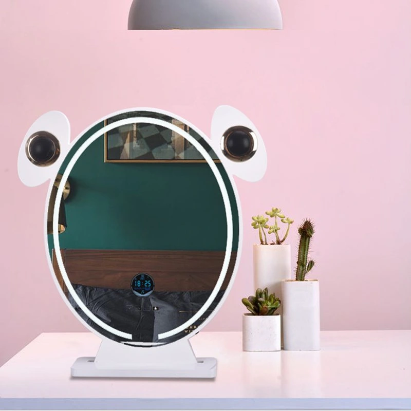 Round Vanity Mirror HD Desktop Desktop Bedroom with LED Light Vanity Mirror