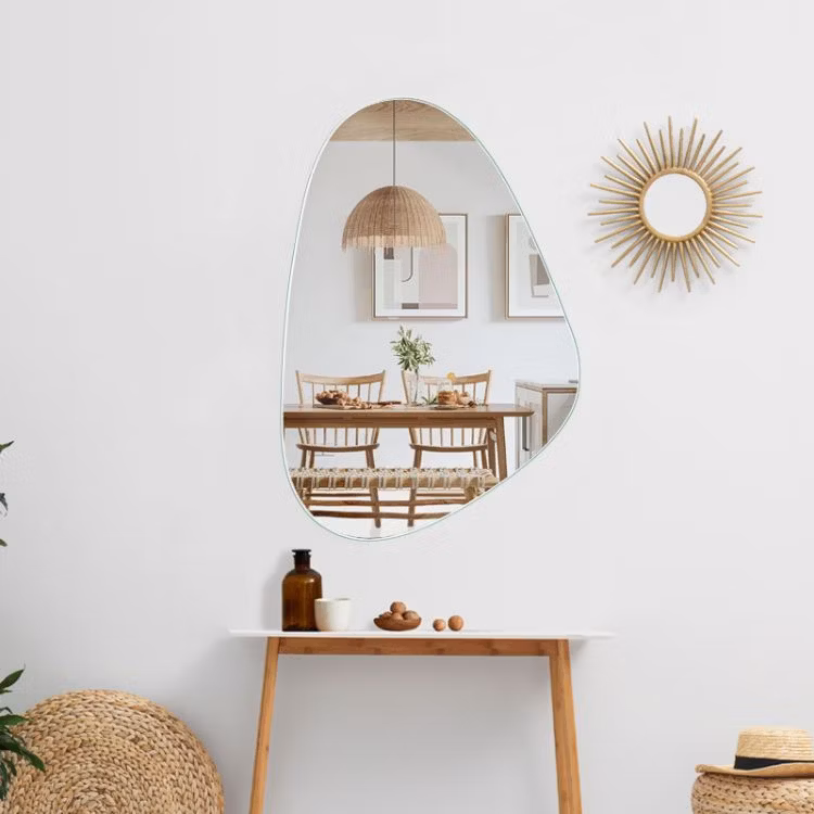Bathroom Furniture Arched Shape Frameless Full Length Body Dressing Mirror Silver Glass Wall Mirror