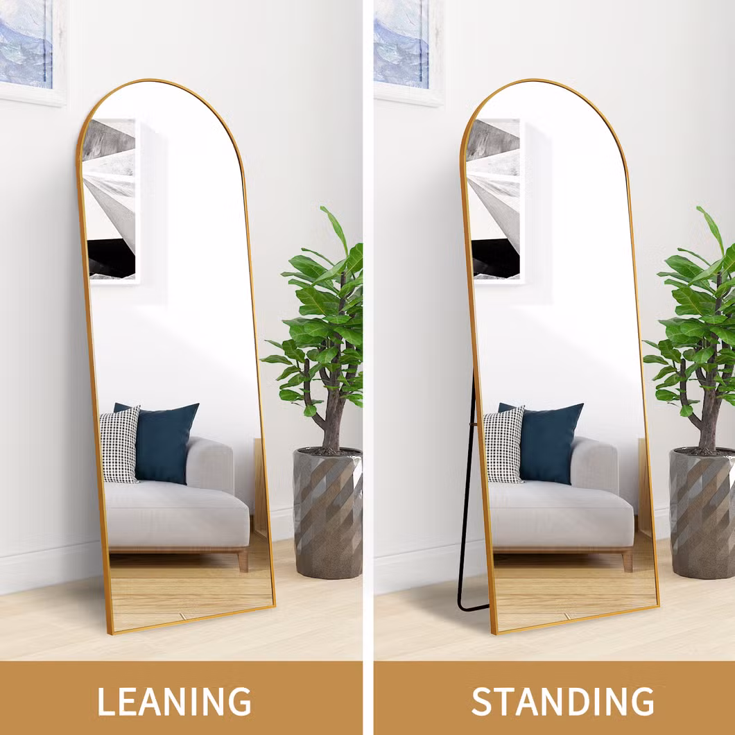 Black Golden White Aluminium Round Circle Oval Shaped Framed Mirror