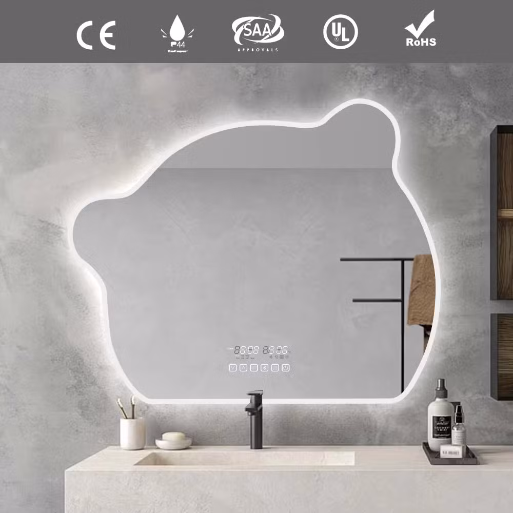 Factory Price Rectangle Illuminated LED Wall Mounted Smart Lighting Defogger Waterproof Intelligent LED Mirror for Bathroom