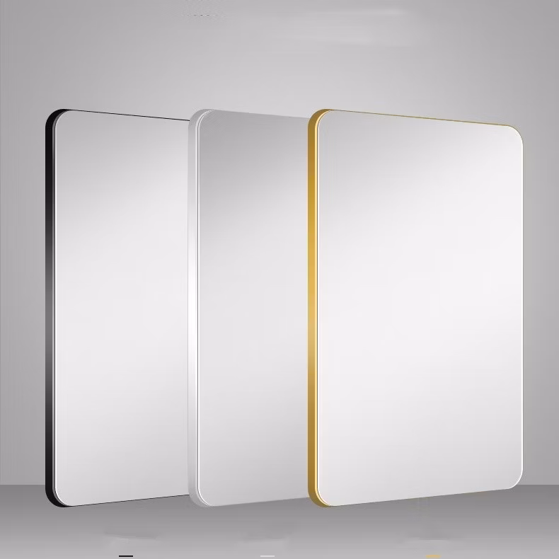 OEM Bathroom Furniture Black Aluminium Framed LED Mirror Backlit Light