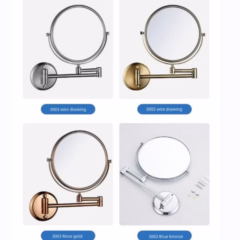 Stainless Steel Bathroom Swivel Magnifying Shaving Mirror