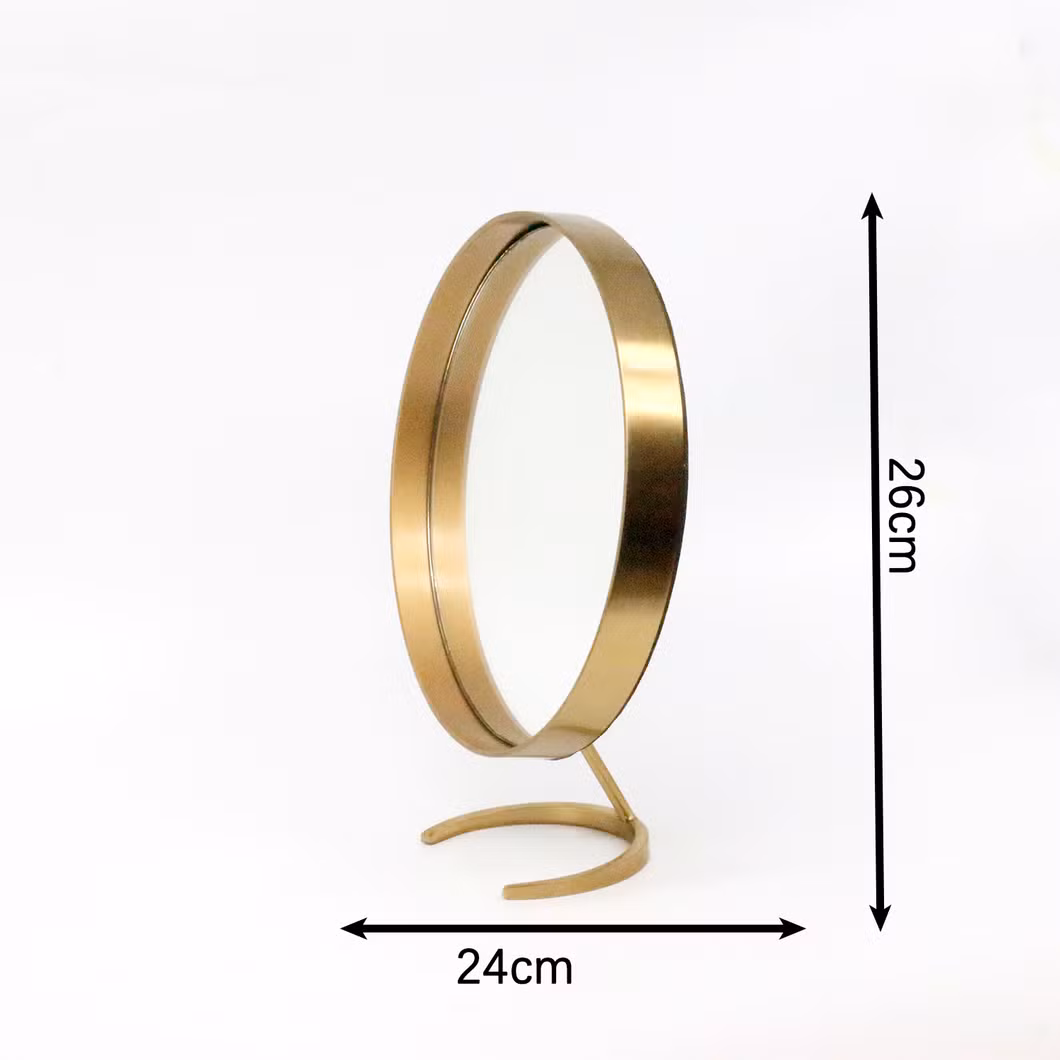 Luxury Modern Metal Round Table Dressing Room Small Cloakroom Mirror Makeup Mirror