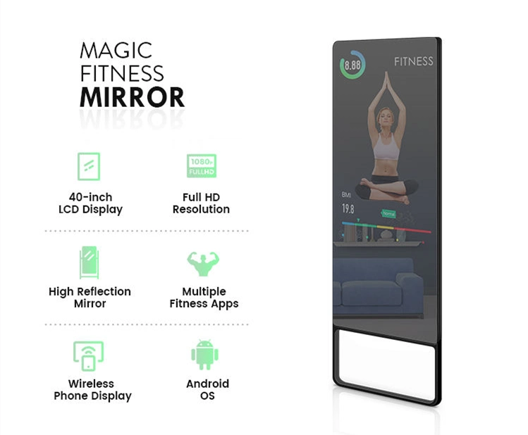 Advertising LCD Smart Touch Digital Signage Gym Home Intelligent Body Motion Senor Magic Fitness Mirror