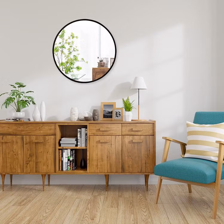 Factory Wholesale Custom Round Arch Oval Track Rectangle Decoration Metal Framed Mirror