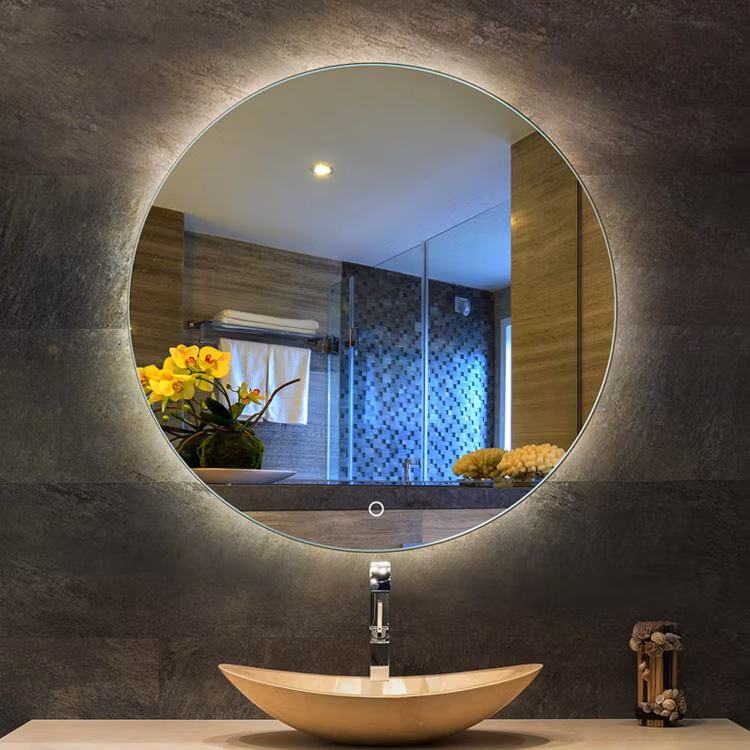 Makeup LED Mirror Touch Screen Round Lighted Bathroom Mirror Frameless LED Mirrors Wholesale Light Mirror
