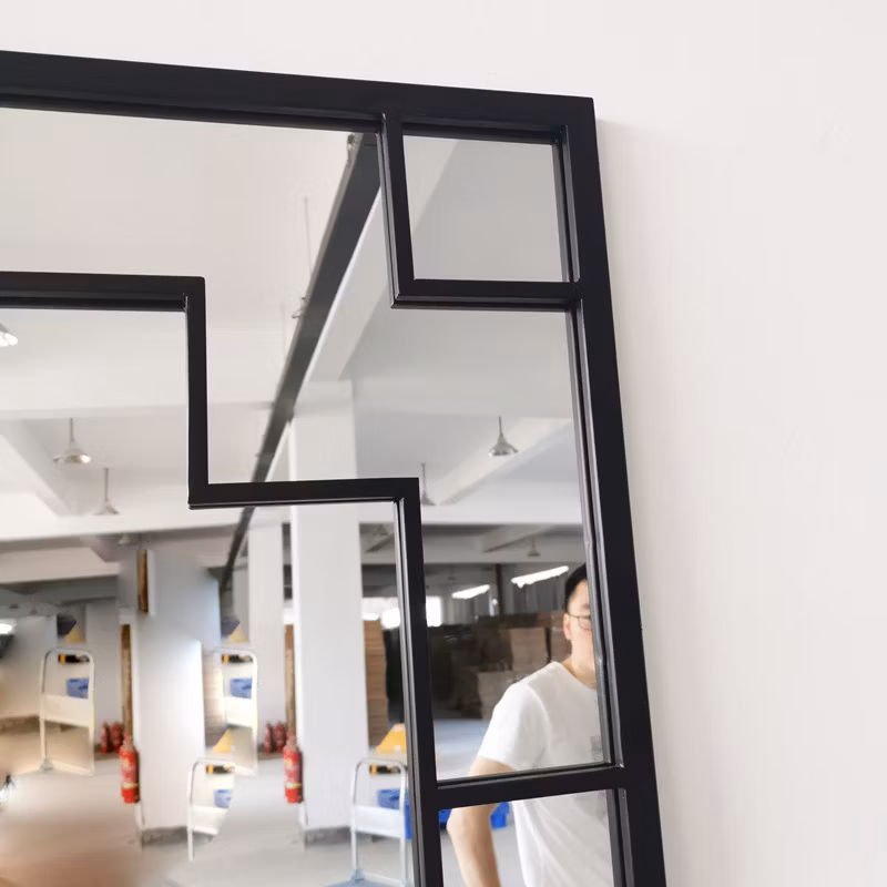 Rectangular Black Frame Decorative European Minimalist Wall Dress Creative Metal Mirror