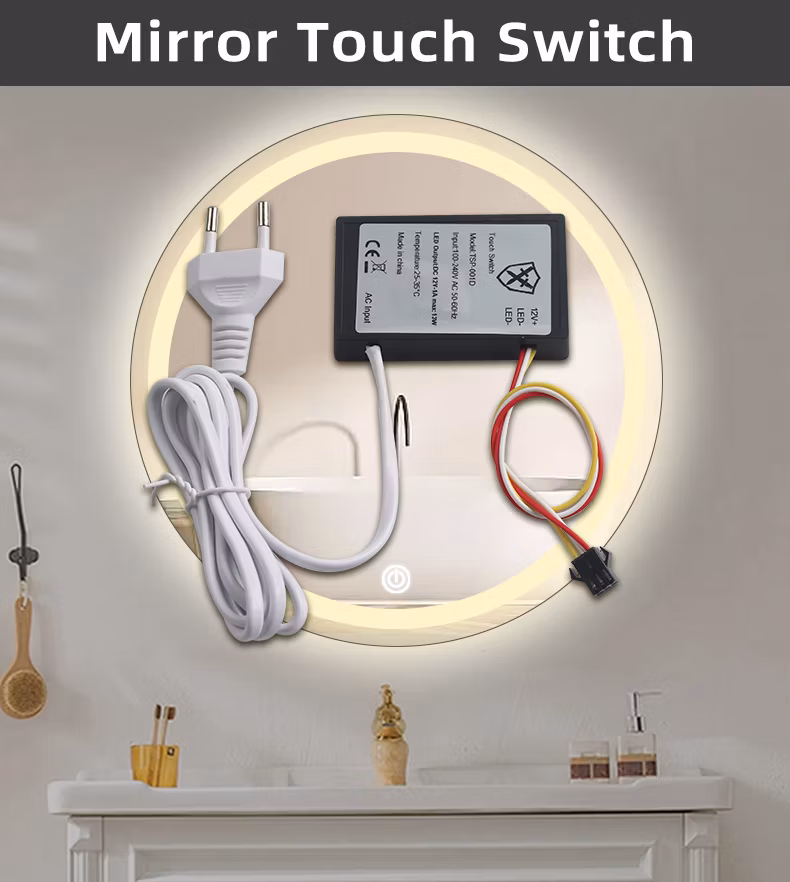 Factory Price Rectangle Illuminated LED Wall Mounted Smart Lighting Defogger Waterproof Intelligent LED Mirror for Bathroom