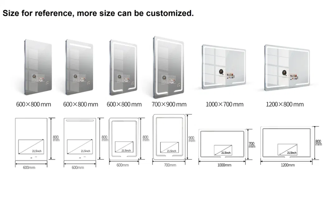 OEM Design 10.1~100&prime;&prime; Touch Screen Intelligent Smart Mirror for Hotels