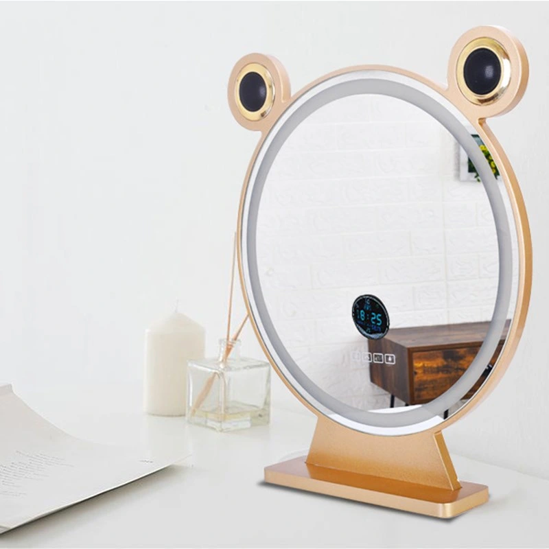 Round Vanity Mirror HD Desktop Desktop Bedroom with LED Light Vanity Mirror