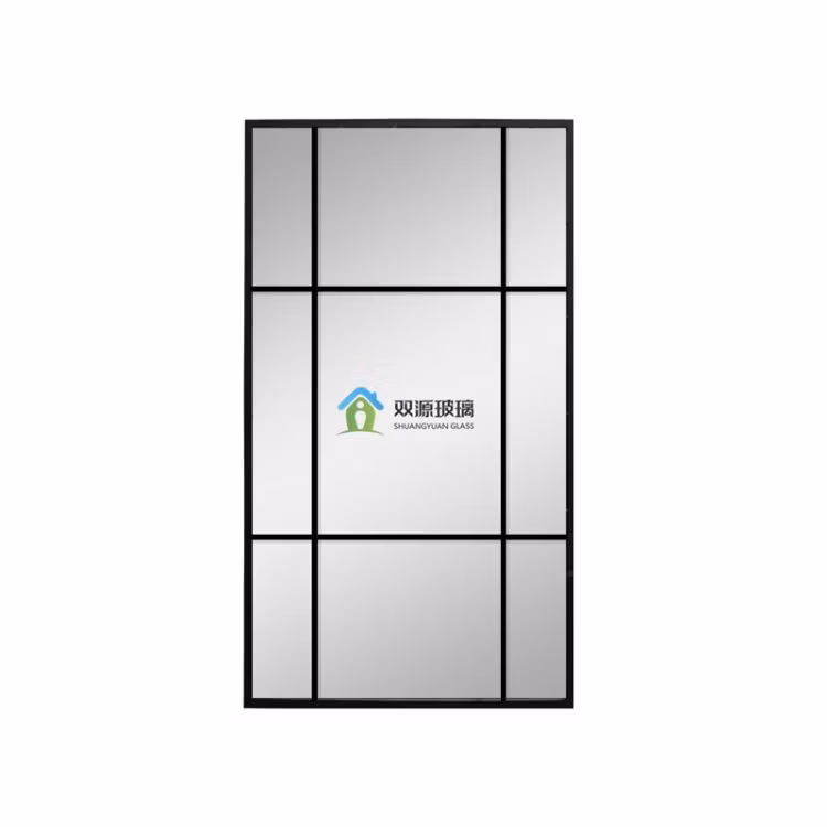 Modern Multi Grid Design Antique Square Rectangular Metal Wire Frame Grid Wall Glass Iron Mirror with Decorative