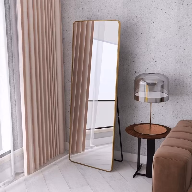 Modern Simplicity Home Wall Decoration Furniture Full-Lenght Dressing Floor Metal Framed Mirror