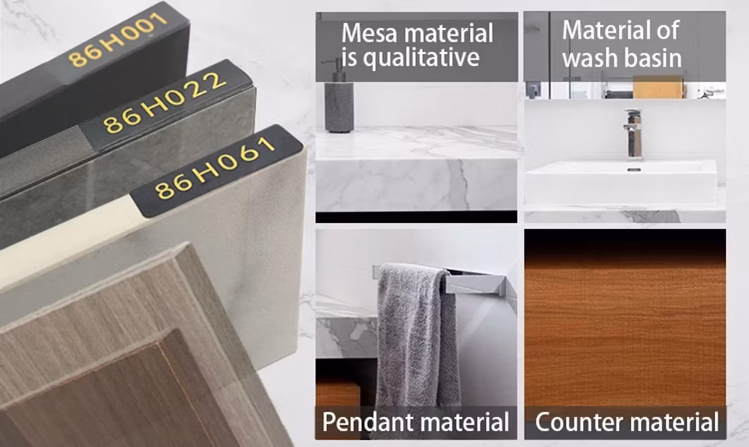 PA Home Surface Economical Particle Board Mirror Bathroom Makeup Vanity with LED Light