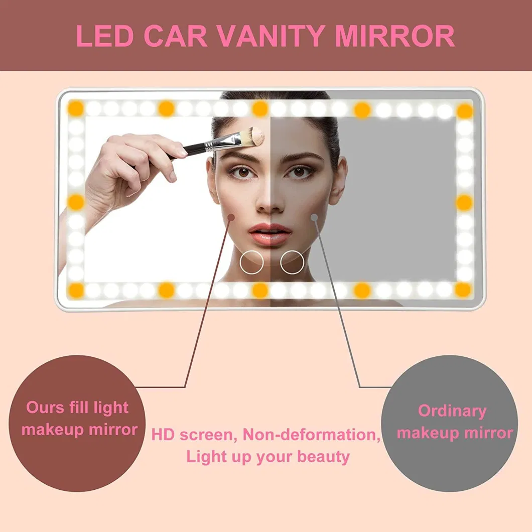 Universal Car Interior Portable LED Makeup HD Cosmetic Mirror with LED Lights