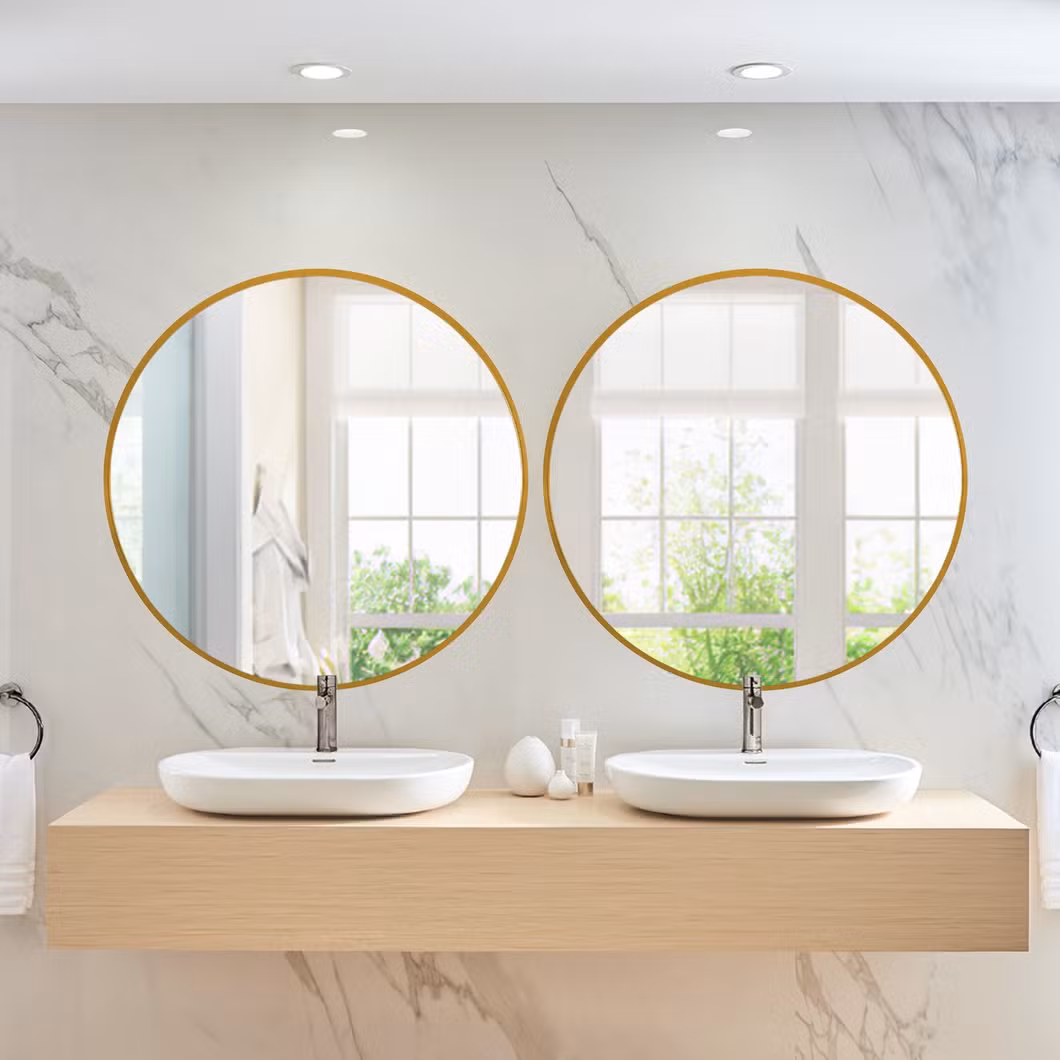 OEM Bathroom Furniture Black Aluminium Framed LED Mirror Backlit Light