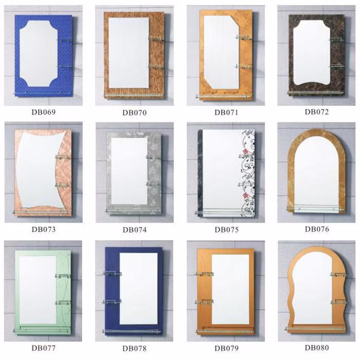 4-10mm Single Double Layer Factory Bathroom Decorative Mirror with Glass Shelf