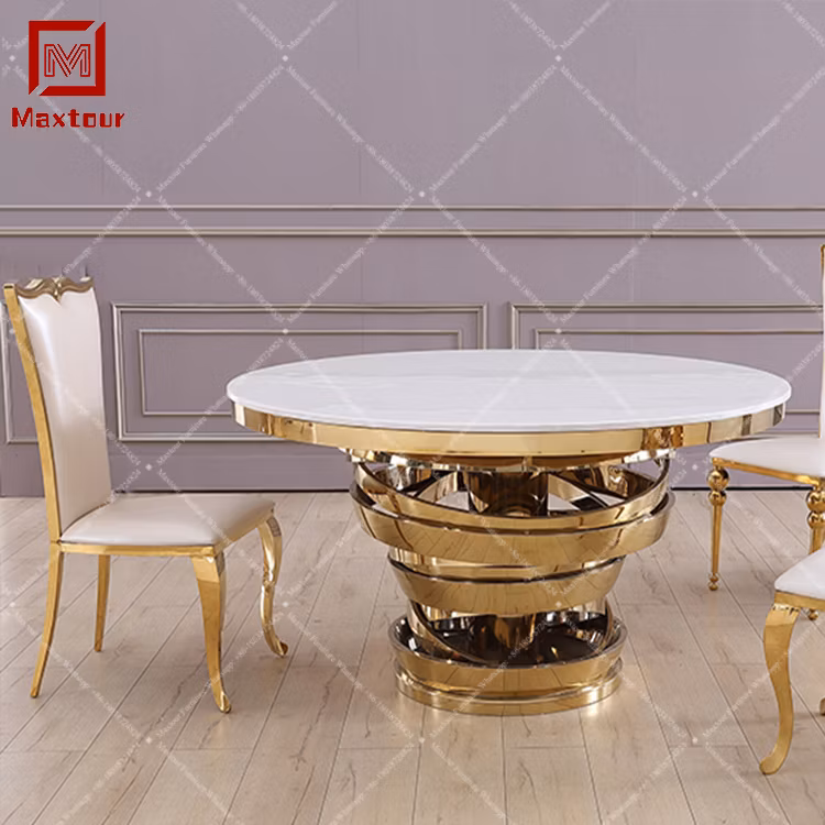 New Modern Stainless Steel Tornado Shape Table Base Dining Table