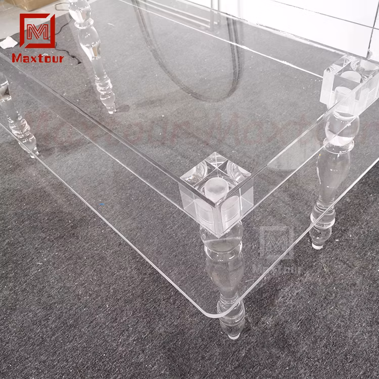 Beautiful Wedding Design Furniture Acrylic Event Dining Table for Bride and Groom
