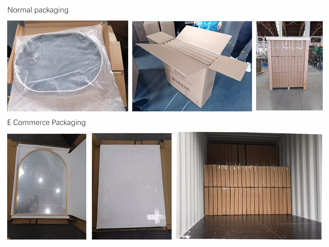 Washroom Shaving Dressing Makeup Home Decor Hotel Room Wall Mirror Vanity Cosmetic Bathroom Furniture Aluminum MDF Framed Mirror