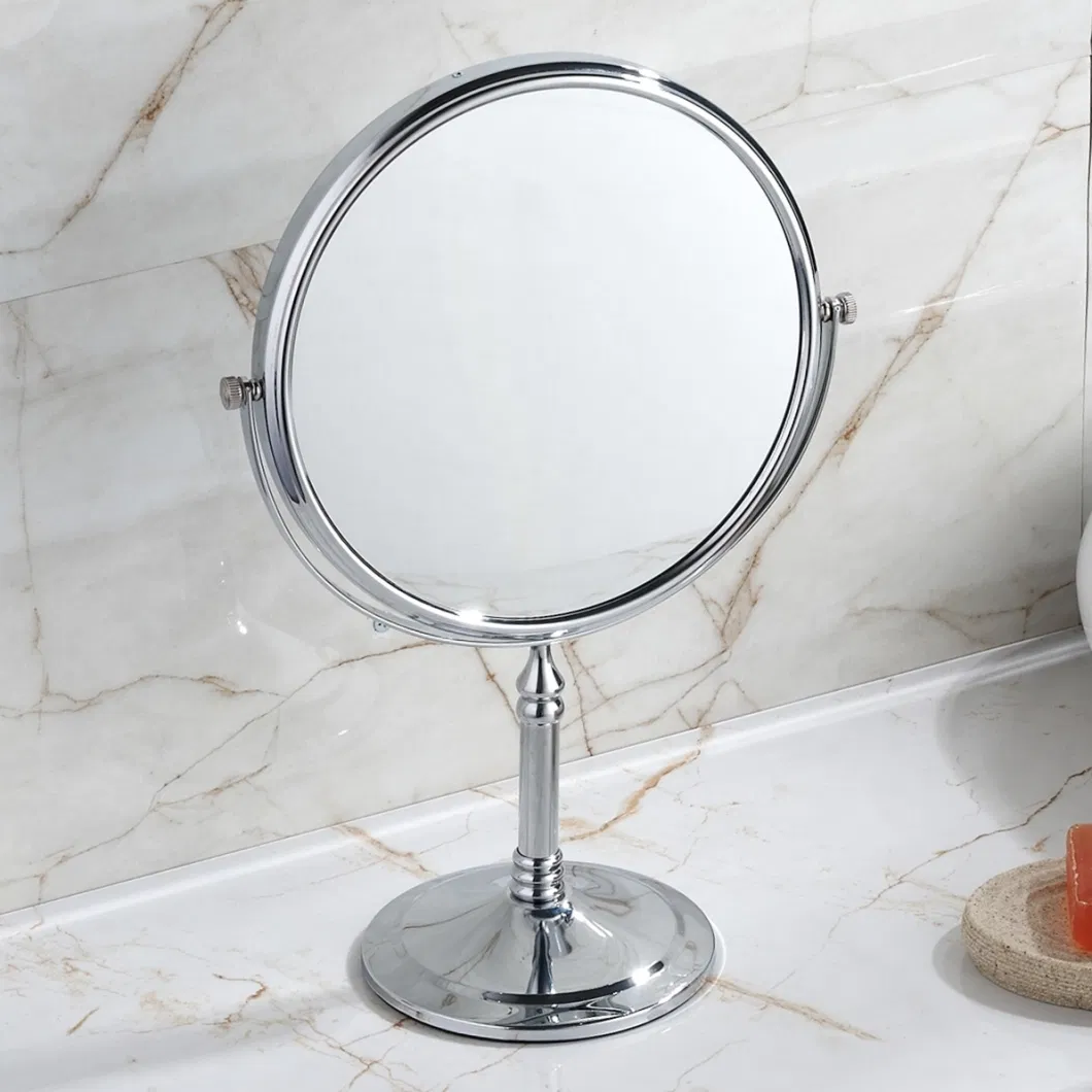 Double Side Tabletop Rotation Modern Brass Desktop Cosmetic Makeup Mirror