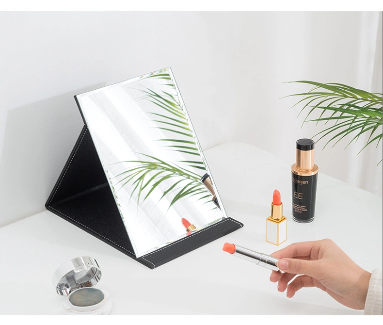 Foldable Portable High-Definition Cosmetic PU Leather Vanity Large Medium and Small Desktop Mirror