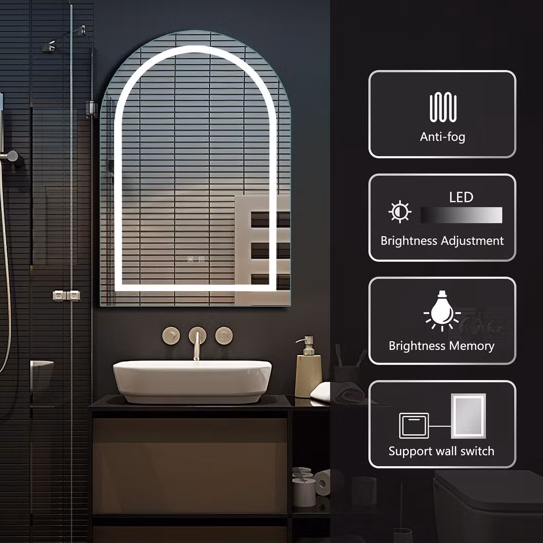 Modern Smart Arch Double Sided Light Emitting LED Bathroom Mirror