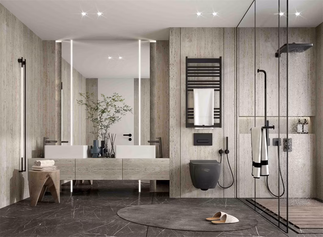 PA Home Surface Economical Particle Board Mirror Bathroom Makeup Vanity with LED Light