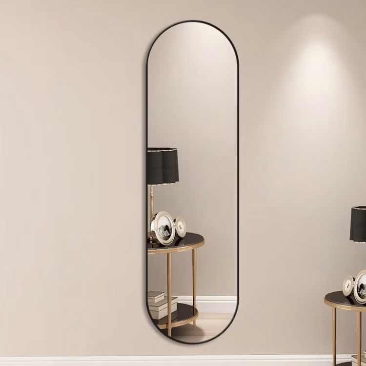 Hot Sell Large Arch Bathroom Decor Black Mirror with Frame Wall Mounted Metal Frame Mirror Decorative for Living Room