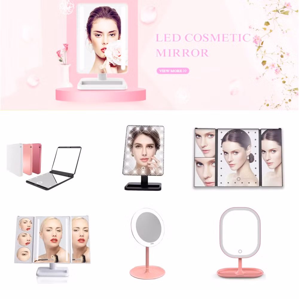 Salon Beauty Vanity Makeup Mirror with LED Light Standing Cosmetic Hollywood Fancy Mirrors