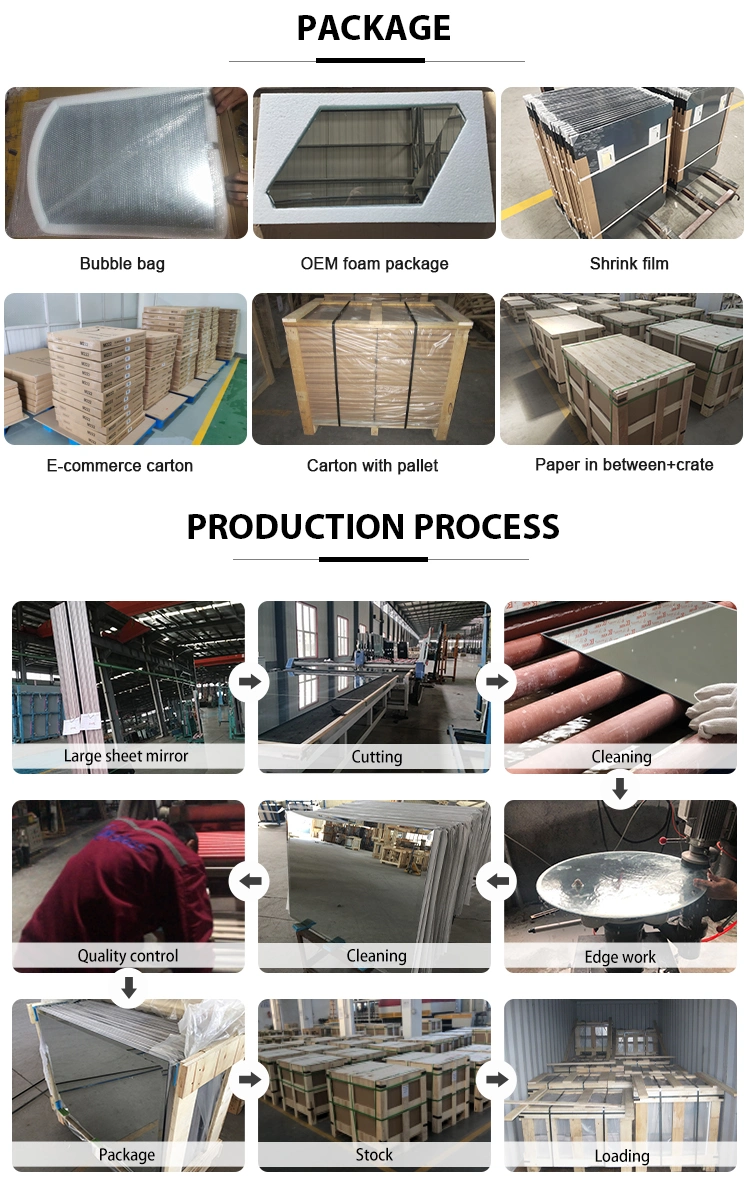 Jinghu Large Size Frameless Wall Mounted Round Aluminum Silver Beveled Mirror