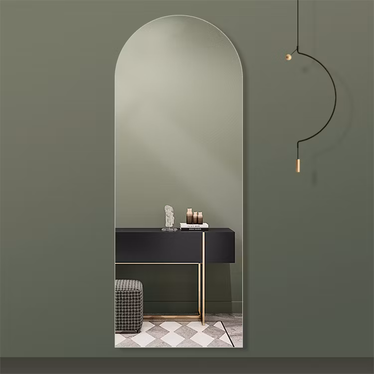 European-Style Home Hotel Decoration Frameless Wall Mirror Arched Full Length Mirror