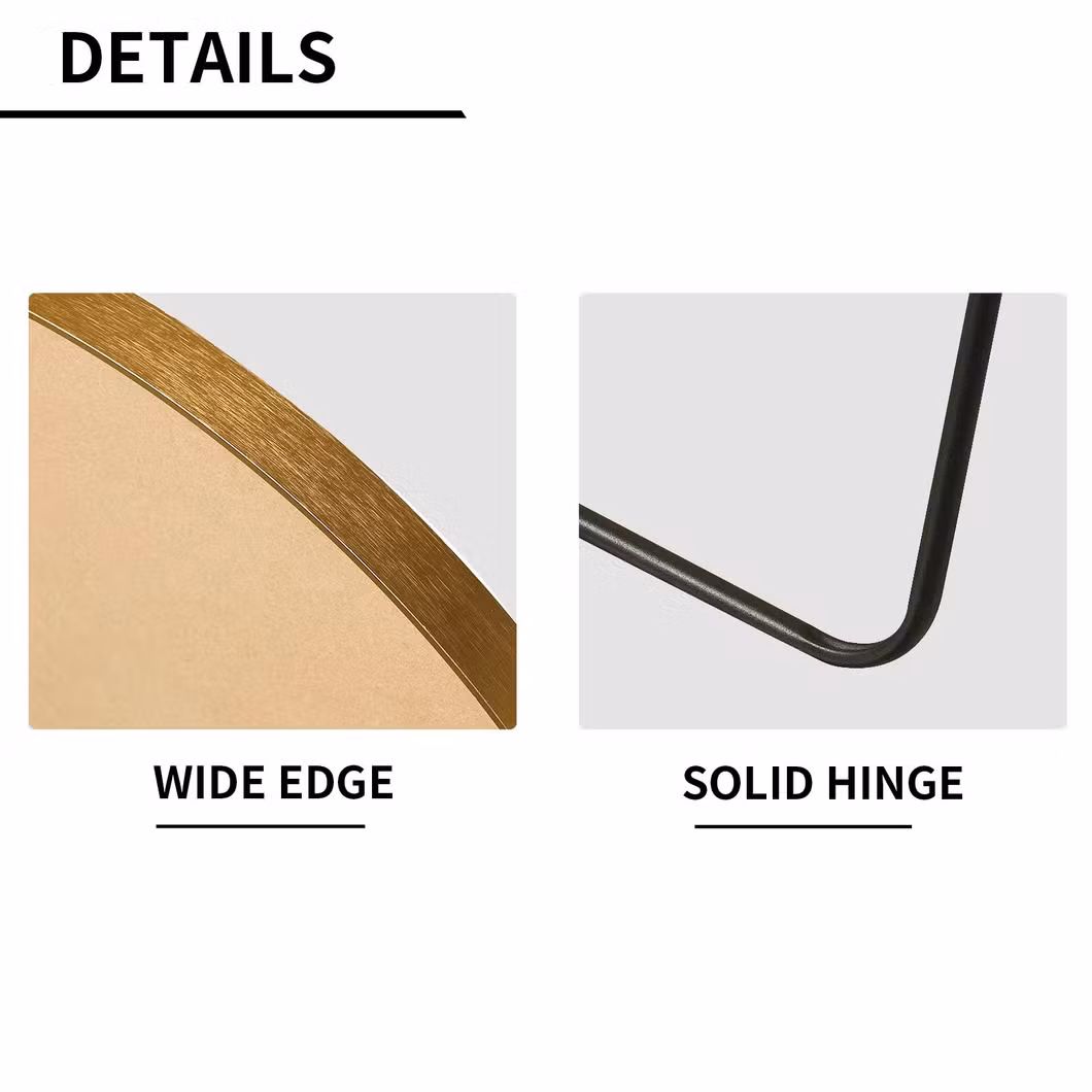 Square Rectangular Aluminium Black Golden Framed Bathroom Mirror