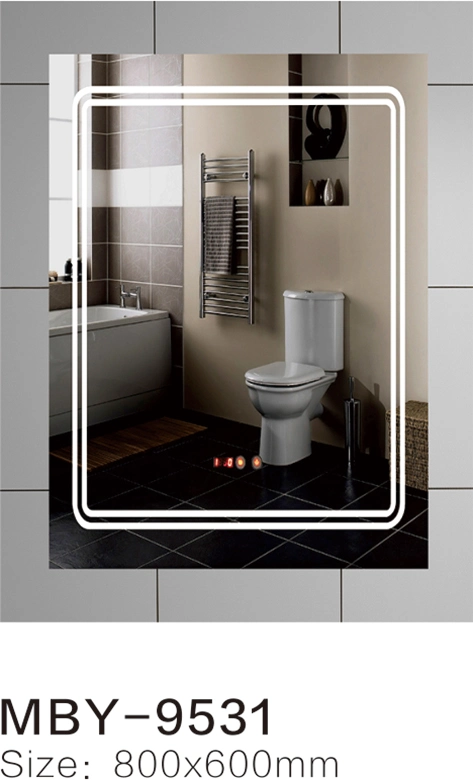 Rectangle Shape Simple Light Luxury Bathroom LED Intelligent Touch Screen Smart Mirror