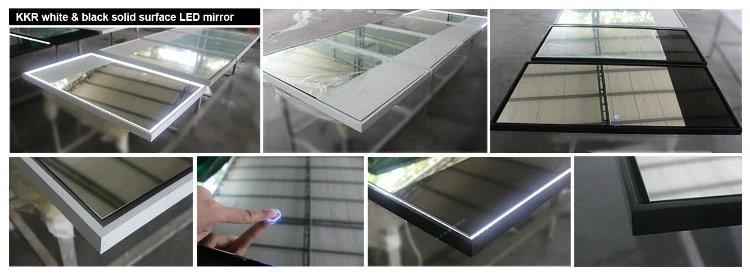 Custom Solid Surface Stone Frame Bathroom LED Mirror with Deforgger