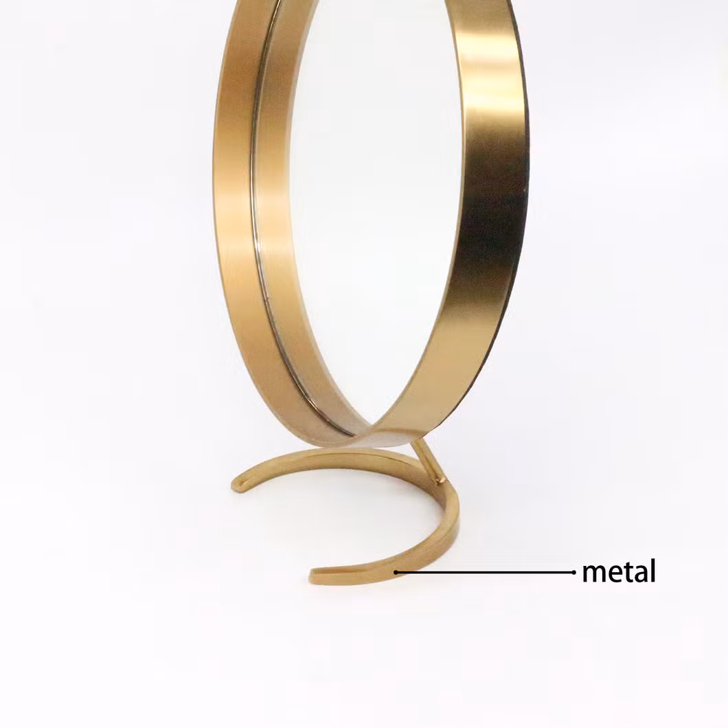 Luxury Modern Metal Round Table Dressing Room Small Cloakroom Mirror Makeup Mirror